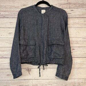 Halogen Denim Zip Up Top Size Sm